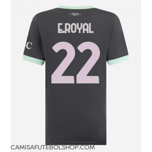 Camisa de time de futebol AC Milan Emerson Royal #22 Replicas 3º Equipamento Feminina 2024-25 Manga Curta